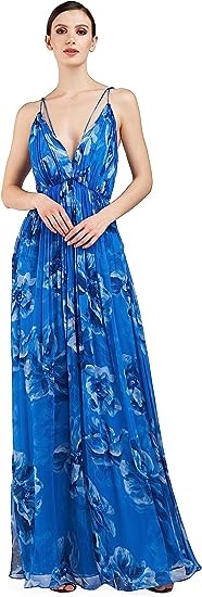 HALSTON Women's Mindy Chiffon Printed Gowns