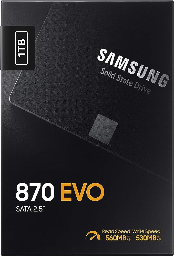 SAMSUNG 870 EVO SATA III SSD 1TB 2.5” Internal Solid State Drive, Upgrade PC or Laptop Memory and Storage for IT Pros, Creators, Everyday Users, MZ-77E1T0B/AM